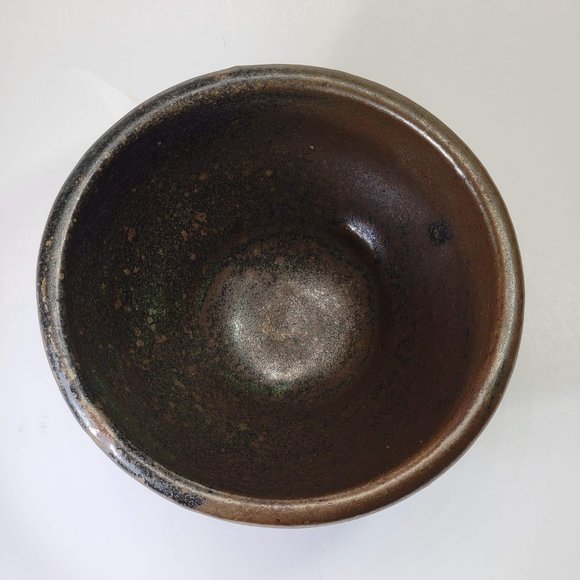 Handmade Pottery Bowl Brown with Green Accent Stoneware - Picture 6 of 7